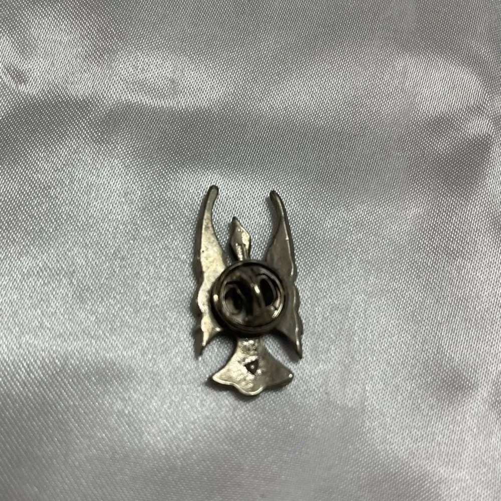 Silver Rain Peyote Bird Phoenix Turquoise & Coral Inlay Brooch Pin